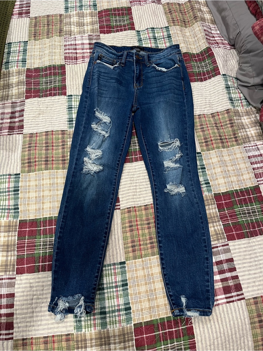 Judy Blue Medium Wash Distressed High-Rise Skinny Jeans